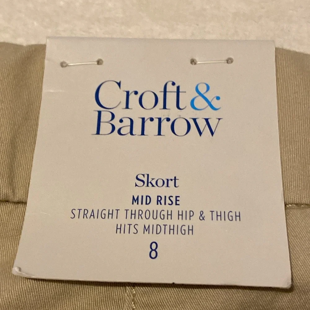CROFT & BARROW Stretch Skort. Midrise NWT Sz 8 - Picture 10 of 12